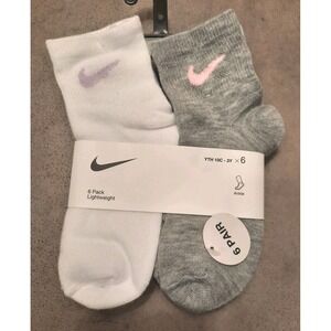 Nike Youth Girls Ankle Socks Size XS 10C-3Y 6 Pack Pastel New With Tags
